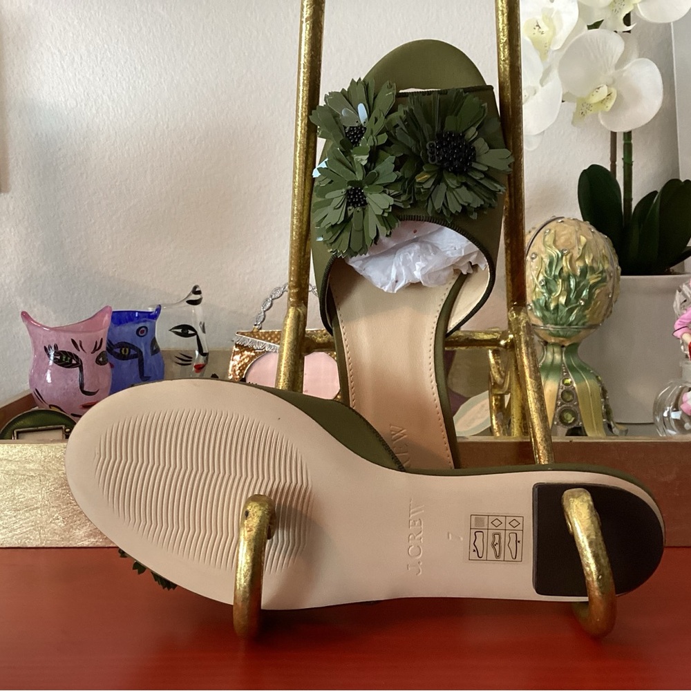 J.Crew Satin Floral Embellish Slides - Picture 9 of 9